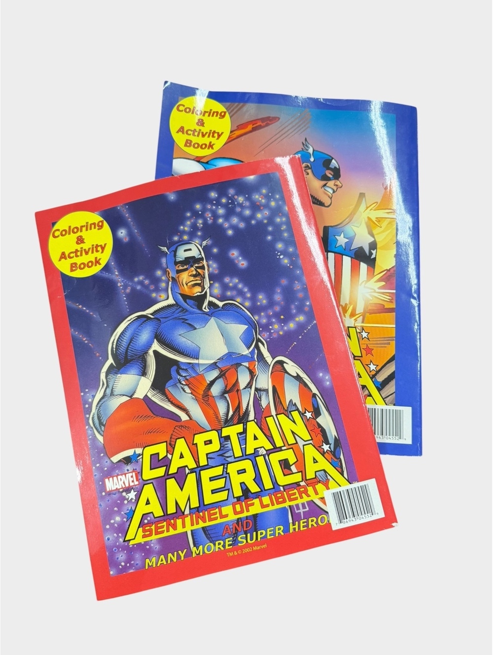 Vintage 2002 Marvel Captain America Coloring Activity Books Lot of 2 NOS